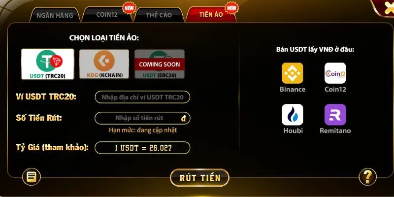 Quy đổi quỹ thưởng từ nhà cái sang tiền ảo